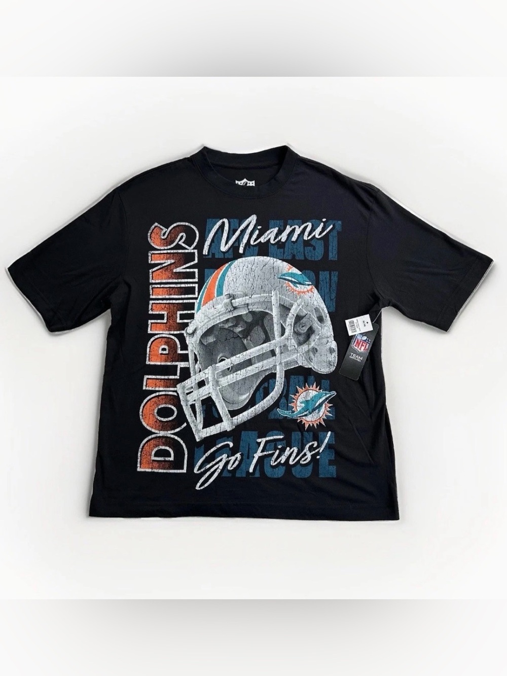 NFL Miami Dolphins Black Graphic Short Sleeve Tee Mens Medium